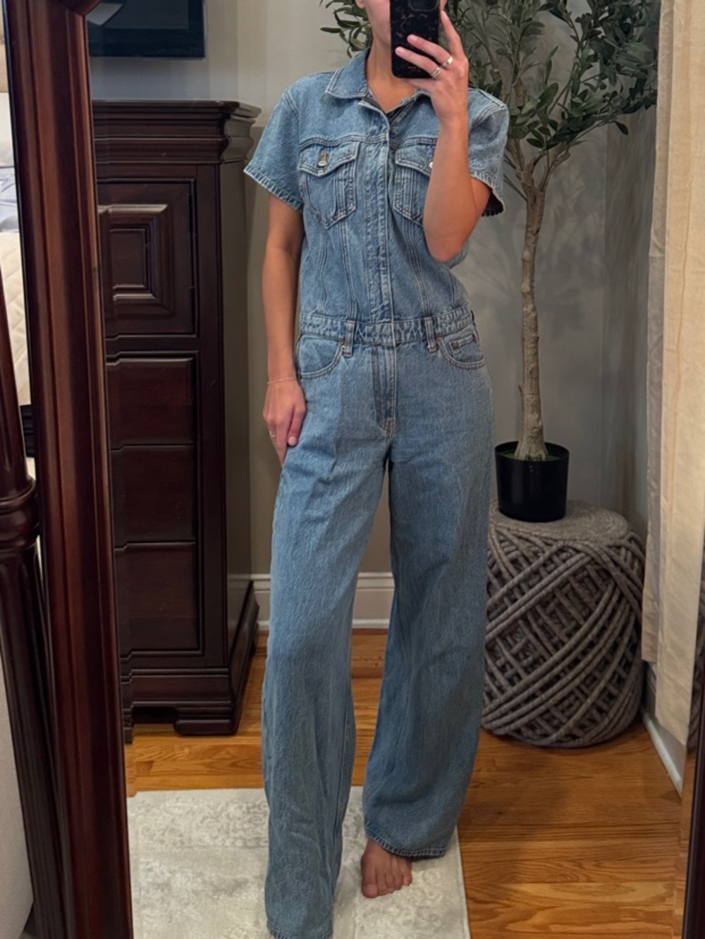 Size Small Abercrombie & Fitch Light Blue Denim Jumpsuit Overalls